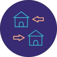 Change Of Housing Line Two Color Circle Icon vector