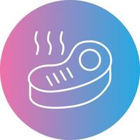 Steak Line Gradient Circle Icon vector