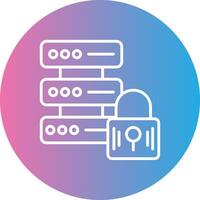 Secure Data Line Gradient Circle Icon vector