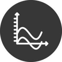 Wave Chart Glyph Inverted Icon vector