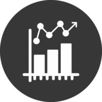 Statistical Chart Glyph Inverted Icon vector