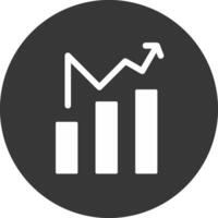 Chart Glyph Inverted Icon vector