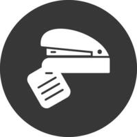 Stapler Glyph Inverted Icon vector