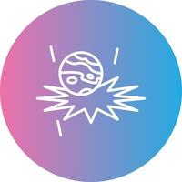 Supernova Line Gradient Circle Icon vector