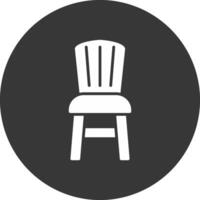 Dining Chair Glyph Inverted Icon vector