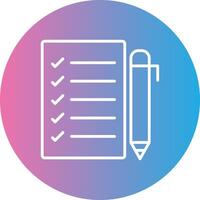 Task List Line Gradient Circle Icon vector