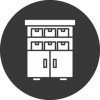 Shelves Glyph Inverted Icon vector