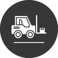 Forklift Glyph Inverted Icon vector