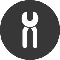 Pincers Glyph Inverted Icon vector