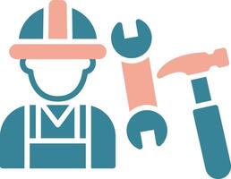 Plumber Glyph Two Color Icon vector