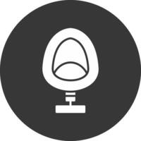 Egg Chair Glyph Inverted Icon vector