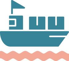 Ship Glyph Two Color Icon vector