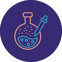 Pipette Line Two Color Circle Icon vector