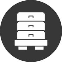 Drawer Glyph Inverted Icon vector