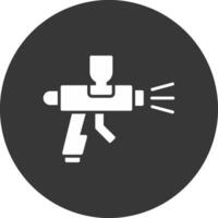 Spray Paint Gun Glyph Inverted Icon vector