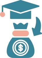 Scholarship Glyph Two Color Icon vector