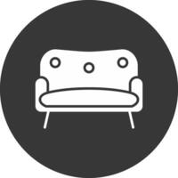 Sofa Glyph Inverted Icon vector