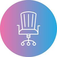 Office Chair Line Gradient Circle Icon vector