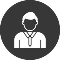 Account Manager Glyph Inverted Icon vector