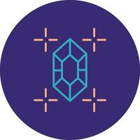 Gem Line Two Color Circle Icon vector