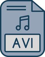 Avi Line Filled Grey Icon vector