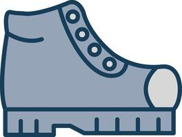 Boot Line Filled Grey Icon vector