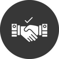 Agreement Glyph Inverted Icon vector