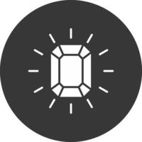 Gem Glyph Inverted Icon vector