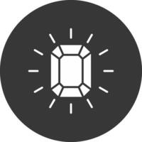 Gem Glyph Inverted Icon vector