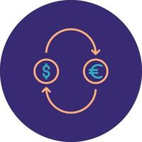 Exchange Money Line Two Color Circle Icon vector