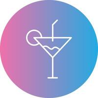 Cocktail Line Gradient Circle Icon vector