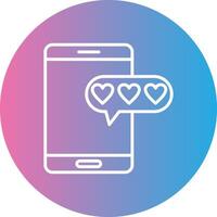 Love Message Line Gradient Circle Icon vector