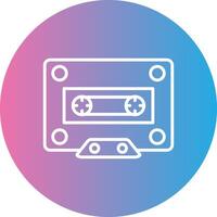 Cassette Line Gradient Circle Icon vector