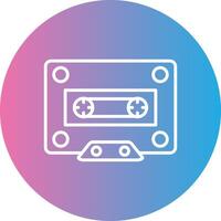 Cassette Line Gradient Circle Icon vector