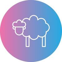 Sheep Line Gradient Circle Icon vector