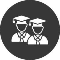Students Glyph Inverted Icon vector