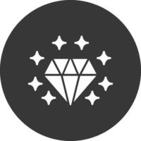 Gemstone Glyph Inverted Icon vector