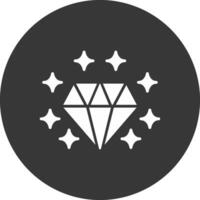 Gemstone Glyph Inverted Icon vector