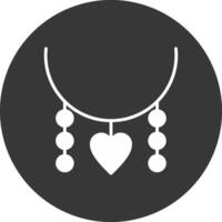 Necklace Glyph Inverted Icon vector