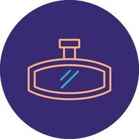 Rearview Mirror Line Two Color Circle Icon vector