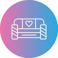 Couch Line Gradient Circle Icon vector