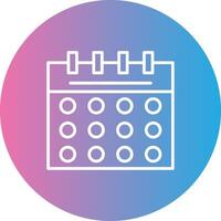 Calendar Line Gradient Circle Icon vector