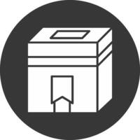 Kaaba Glyph Inverted Icon vector