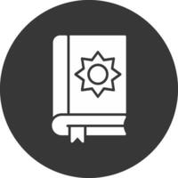 Holy Book Glyph Inverted Icon vector
