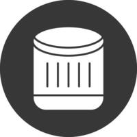 Oil Filter Glyph Inverted Icon vector