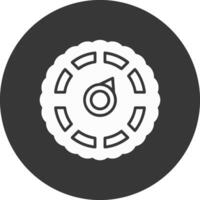 Pressure Gauge Glyph Inverted Icon vector