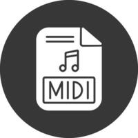 Midi Glyph Inverted Icon vector