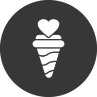 icono de glifo de helado invertido vector
