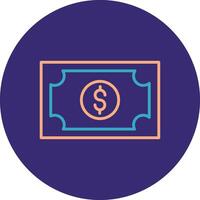 dinero línea dos color circulo icono vector