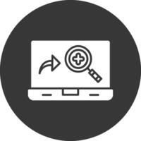 Zoom Glyph Inverted Icon vector